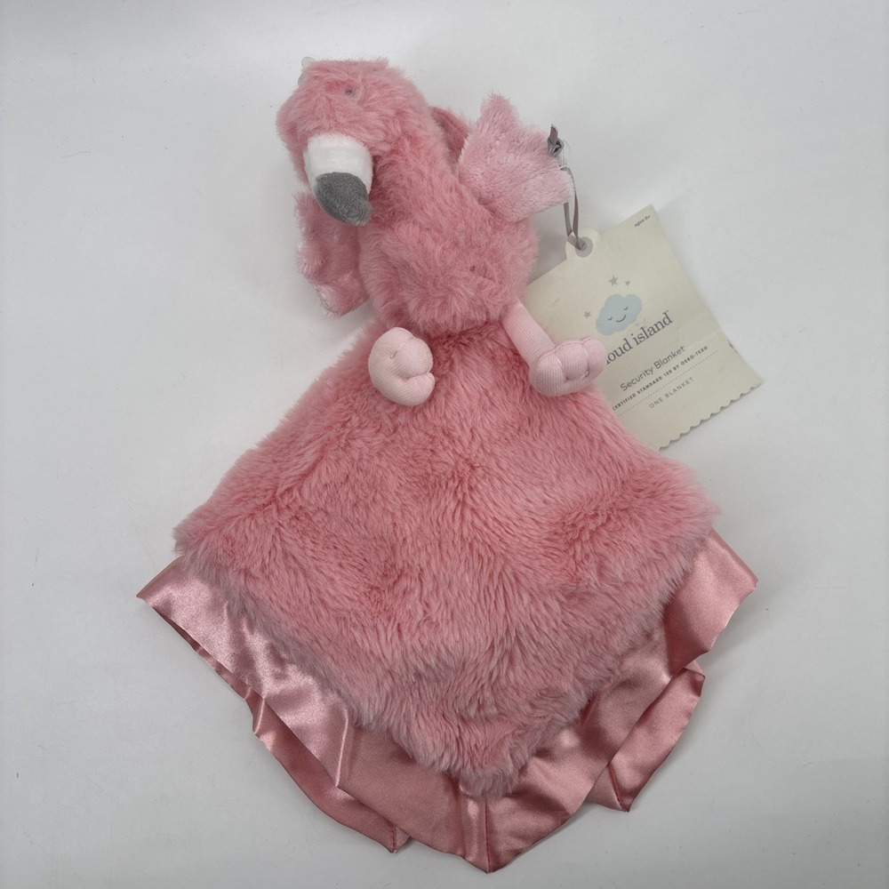 Cloud Island Flamingo Lovey Security Blanket Pink Satin Trim Target Baby Tags